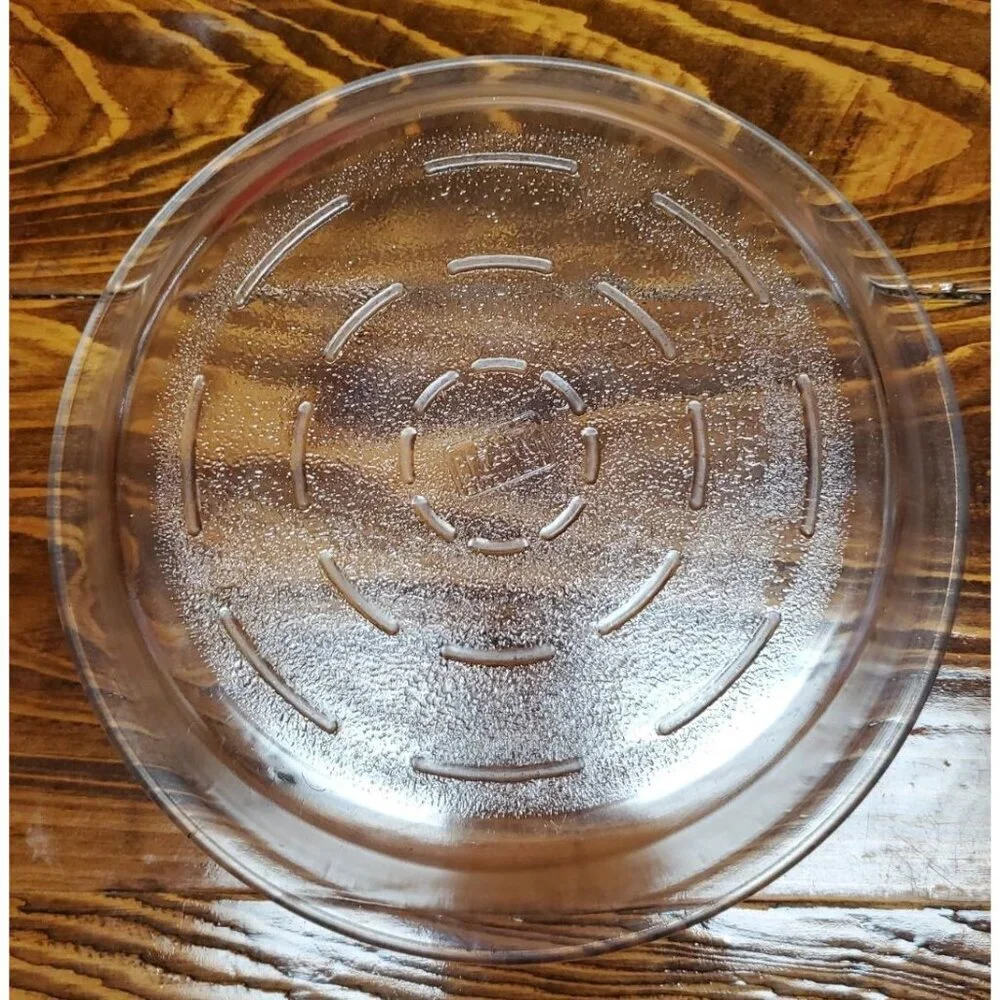 Vintage Glasbake Clear Glass 9 Inch Pie Plate 244 Textured Bottom Made In USA